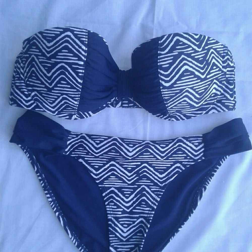 Aerie Blue White Bikini Set